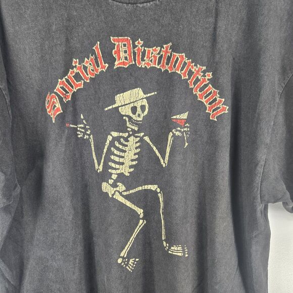 Black Kat Vintage Men's Size XL Social Distortion Skelly Short Sleeve T-Shirt - Picture 2 of 4